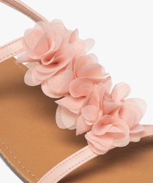 Sandales femme à talon plat ornées de fleurs en tissu vue6 - GEMO (CASUAL) - GEMO