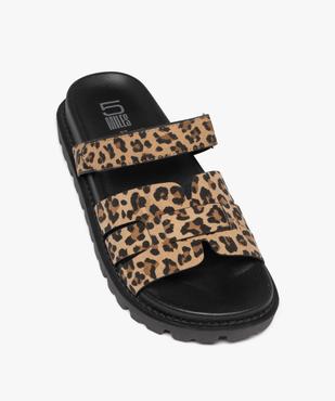 Mules plates avec brides en toile imprimée femme - 5 Miles vue6 - 5 MILES - GEMO