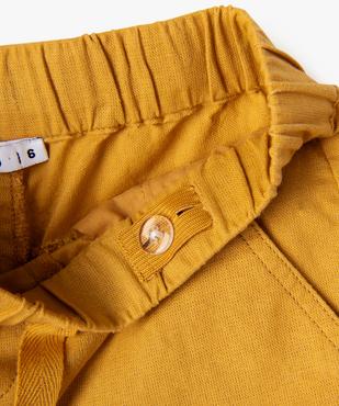 Pantalon chino en coton et lin avec taille ajustable garçon vue2 - GEMO (ENFANT) - GEMO