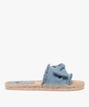Mules femme plates à semelle en jute et bandeau denim vue1 - GEMO (CASUAL) - GEMO