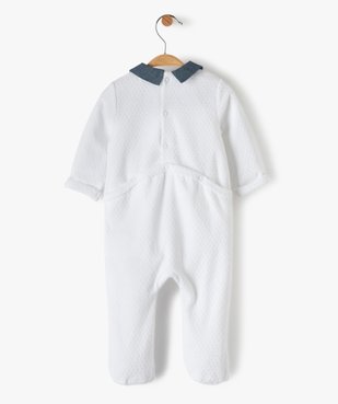 Pyjama bébé en velours avec col chemise et motif vue4 - GEMO(BB COUCHE) - GEMO