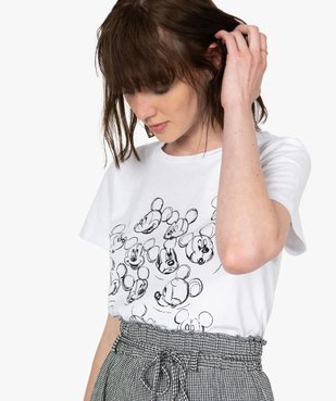 Tee-shirt femme à manches courtes motif Mickey - Disney vue2 - DISNEY DTR - GEMO