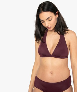 Haut de maillot de bain femme triangle uni vue1 - GEMO (PLAGE) - GEMO