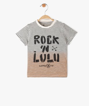 Tee-shirt bébé garçon à rayures et imprimé - LuluCastagnette vue1 - LULUCASTAGNETTE - GEMO