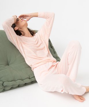 Pantalon de pyjama femme en maille fine vue5 - GEMO(HOMWR FEM) - GEMO