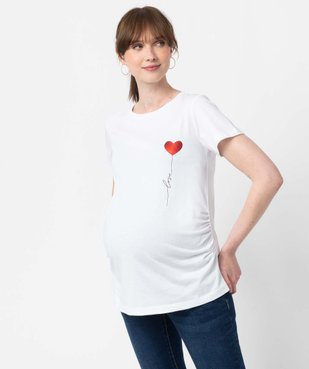 Tee-shirt de grossesse avec motif cœur vue1 - GEMO (MATER) - GEMO