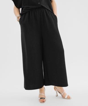 Pantalon large en maille souple et extensible pailleté femme grande taille vue1 - GEMO (G TAILLE) - GEMO