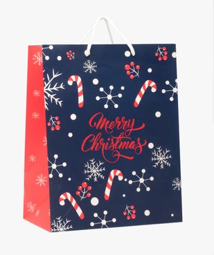 Sac cadeau imprimé spécial Noël vue1 - GEMO 4G FEMME - GEMO