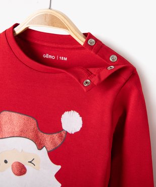 Tee-shirt manches longues imprimé spécial Noël bébé garçon vue3 - GEMO(BEBE DEBT) - GEMO