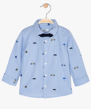 Chemise bébé garçon à rayures et motifs vue1 - GEMO(BEBE DEBT) - GEMO