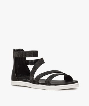 Sandales fille semi-montantes à lanières brillantes vue2 - GEMO (ENFANT) - GEMO