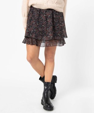 Jupe femme à motifs fleuris avec volants vue1 - GEMO(FEMME PAP) - GEMO