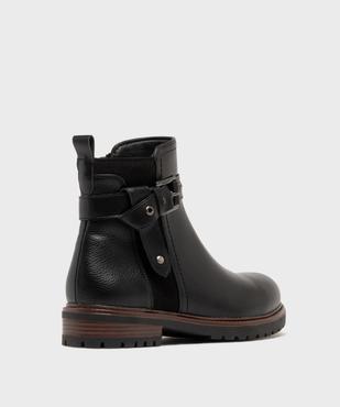 Boots femme à zip et détails suédés avec bride fantaisie  vue11 - GEMO (CASUAL) - GEMO