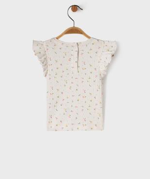 Tee-shirt manches courtes en maille fantaisie avec volants bébé fille vue6 - GEMO(BEBE DEBT) - GEMO