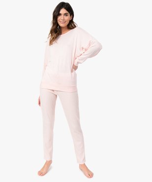 Pantalon de pyjama femme en maille côtelée vue6 - GEMO(HOMWR FEM) - GEMO