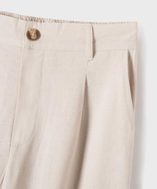 Pantalon large à pinces en lin et viscose fille vue2 - GEMO 4G FILLE - GEMO