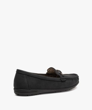 Mocassins femme à talon plat dessus suédine unie vue4 - GEMO (CASUAL) - GEMO