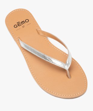 Tongs femme à petit talon plat et lanières fines vue5 - GEMO (CASUAL) - GEMO