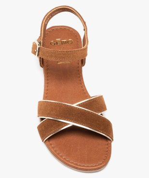 Sandales fille à talon plat et brides finitions métallisées vue5 - GEMO (ENFANT) - GEMO