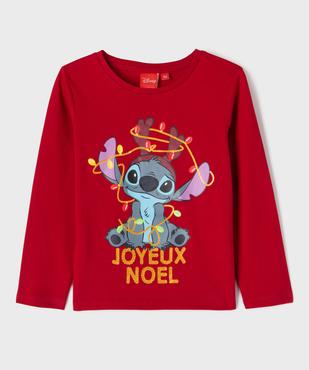 Tee-shirt manches longues spécial Noël motif Stitch fille - Disney vue1 - LILO & STITCH - GEMO