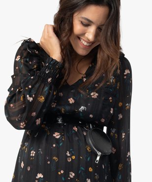 Robe de grossesse longue en voile et motif fleuri vue6 - GEMO (MATER) - GEMO