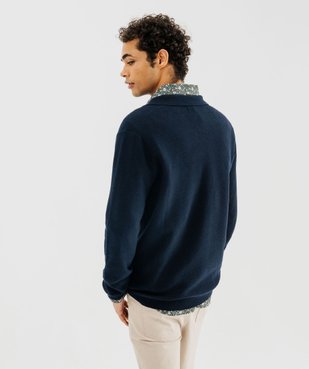 Pull fin en maille fantaisie à col polo homme vue3 - GEMO (HOMME) - GEMO