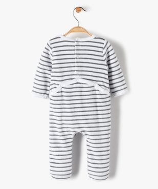 Pyjama bébé garçon en velours rayé et brodé vue4 - GEMO(BB COUCHE) - GEMO