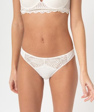 Culotte femme en dentelle et microfibre vue1 - GEMO(HOMWR FEM) - GEMO