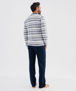 Pyjama en jersey de coton à col tunisien homme vue3 - GEMO 4G HOMME - GEMO