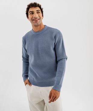 Pull en maille fantaisie à col rond homme vue2 - GEMO (HOMME) - GEMO