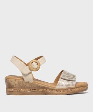 Sandales scintillantes à talon compensé femme - Emilia Rosa vue1 - EMILIA ROSA - GEMO