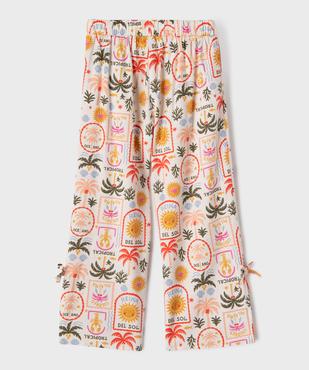 Pantalon fluide imprimé fille vue4 - GEMO 4G FILLE - GEMO