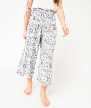 Bas de pyjama femme fluide à motif fleuri vue2 - GEMO(HOMWR FEM) - GEMO