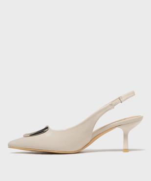 Escarpins slingback à bout pointu et talon fin femme - Follow Me vue3 - FOLLOW ME - GEMO