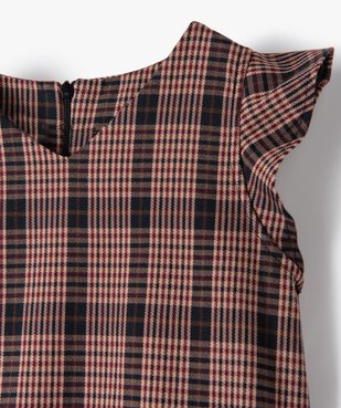 Robe fille à motif tartan avec volants sur les épaules vue3 - GEMO (ENFANT) - GEMO