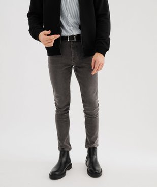 Jean skinny extensible en denim délavé et patiné homme vue1 - GEMO 4G HOMME - GEMO