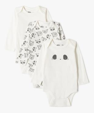 Bodies à manches longues à motifs animaux bébé (lot de 3) vue1 - GEMO 4G BEBE - GEMO