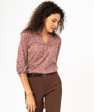Tee-shirt à manches longues imprimé en polyester recyclé femme vue1 - GEMO 4G FEMME - GEMO