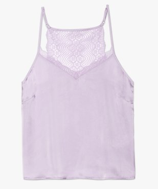 Haut de pyjama femme à fines bretelles et dos dentelle vue4 - GEMO(HOMWR FEM) - GEMO