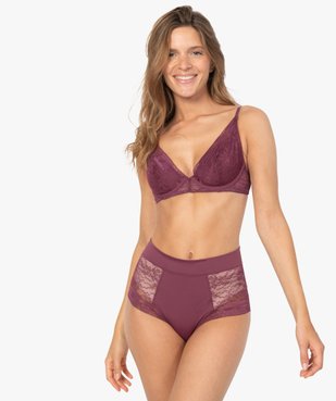 Culotte femme gainante en dentelle et microfibre vue3 - GEMO(HOMWR FEM) - GEMO