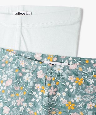 Leggings bébé fille uni et imprimé (lot de 2) vue2 - GEMO(BEBE DEBT) - GEMO