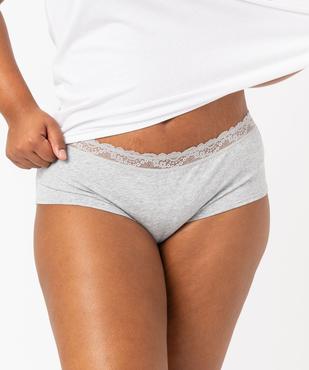 Shorty en coton stretch avec taille en dentelle femme grande taille (lot de 2) vue1 - GEMO 4G FEMME - GEMO