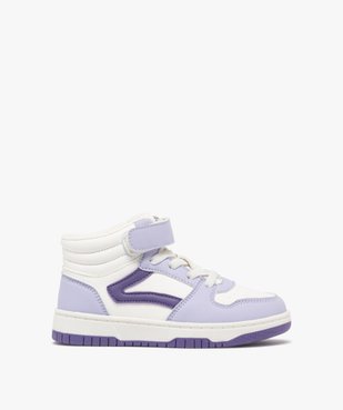 Baskets mid-cut tricolores à scratch et lacets élastiques fille  vue1 - ATHLETIC - GEMO