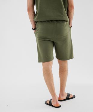 Bermuda en maille de coton texturée homme vue3 - GEMO 4G HOMME - GEMO