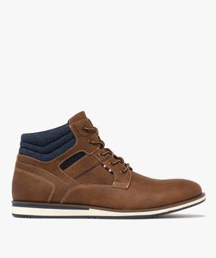 Baskets homme mid-cut casual à col denim  vue2 - URBAN STEPS - GEMO