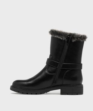 Boots motardes à ourlet fourrure imitation femme vue3 - VALENTINA BALDA - GEMO