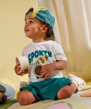 Tee-shirt manches courtes à motif sportif bébé garçon vue4 - GEMO(BEBE DEBT) - GEMO