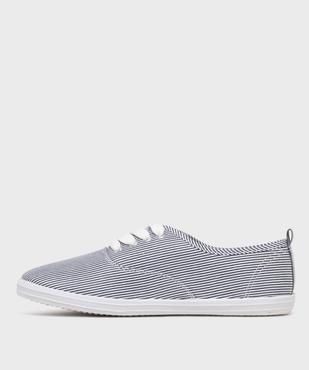 Tennis en toile à rayures femme - Follow Me vue3 - FOLLOW ME - GEMO