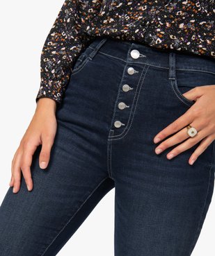 Jean femme skinny brut à taille haute et boutonnière vue2 - GEMO(FEMME PAP) - GEMO