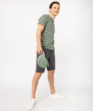 Bermuda chino en twill de coton stretch homme vue5 - GEMO 4G HOMME - GEMO